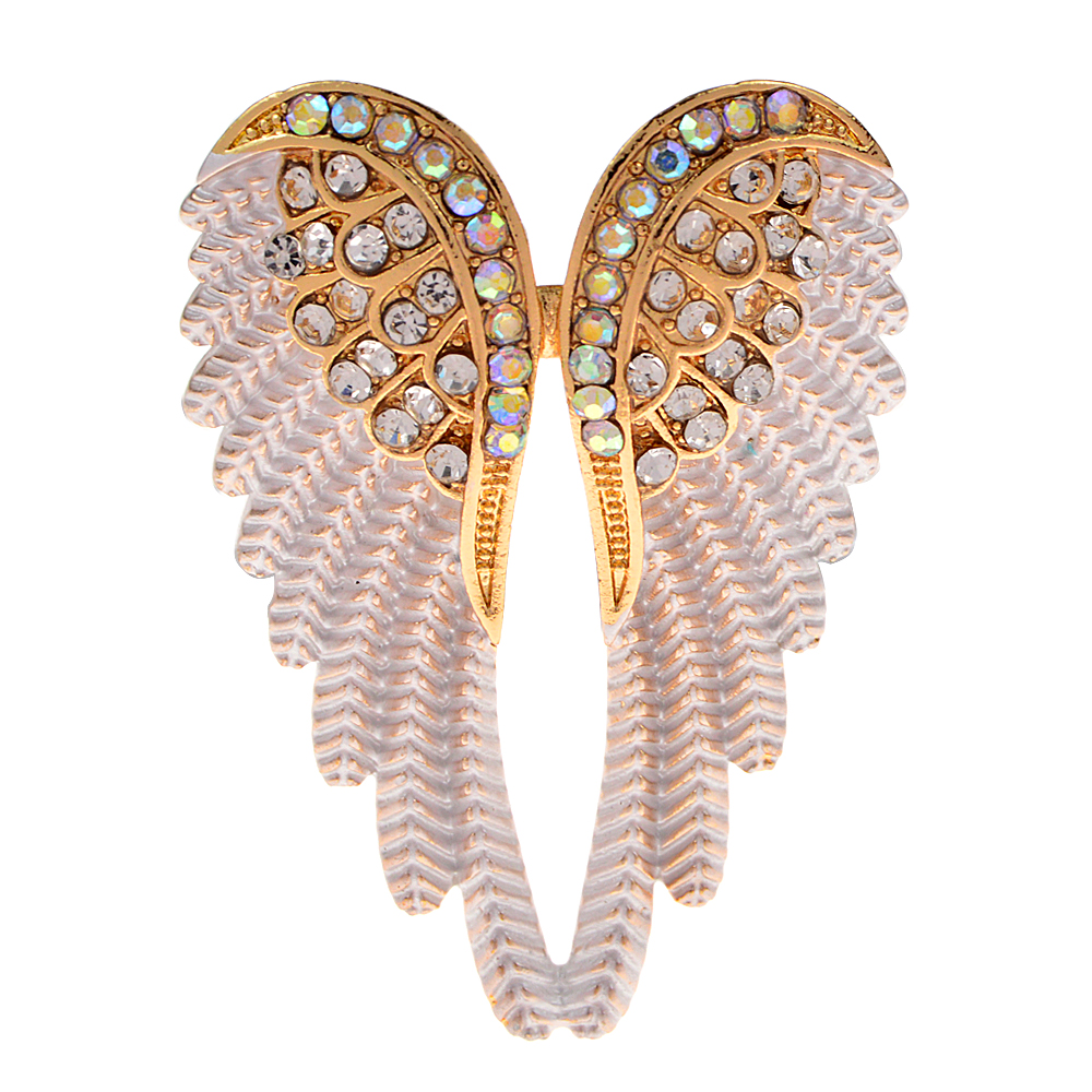 CINDY XIANG-빈티지 라인석 천사 날개 브로치 핀, 4 색 2021 다채로운 에나멜 깃털 대천사 날개 브로치 쥬얼리 선물